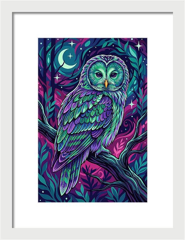 Ural Owl In Vibrant Colors
