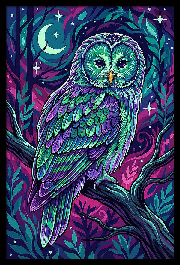 Ural Owl In Vibrant Colors