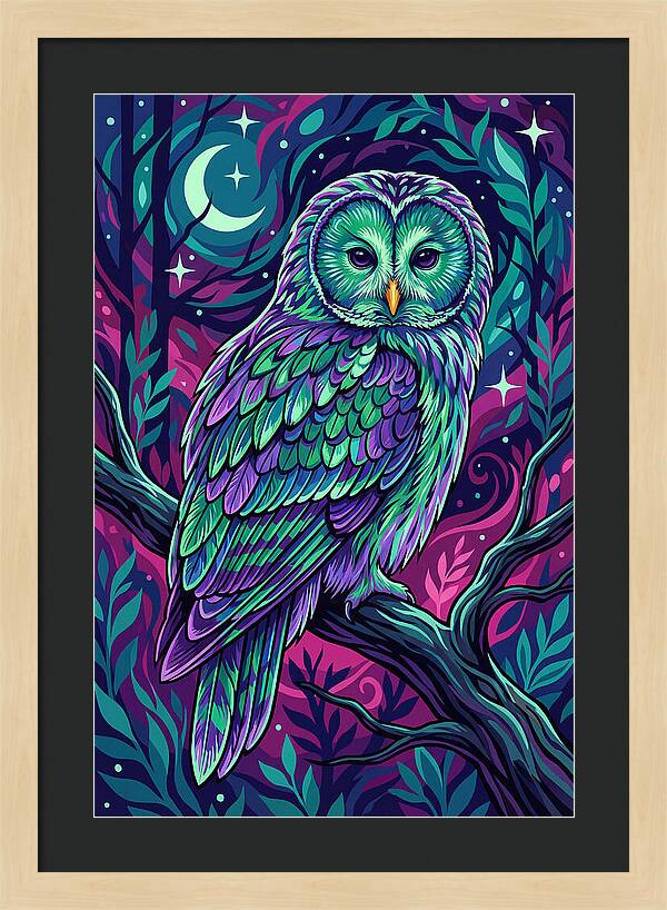Ural Owl In Vibrant Colors