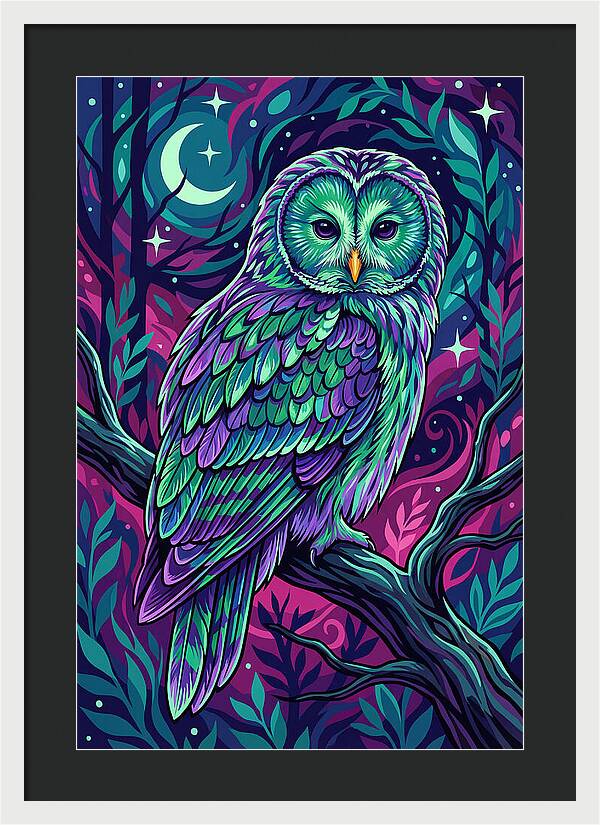 Ural Owl In Vibrant Colors