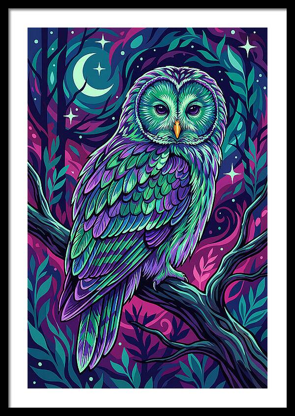 Ural Owl In Vibrant Colors