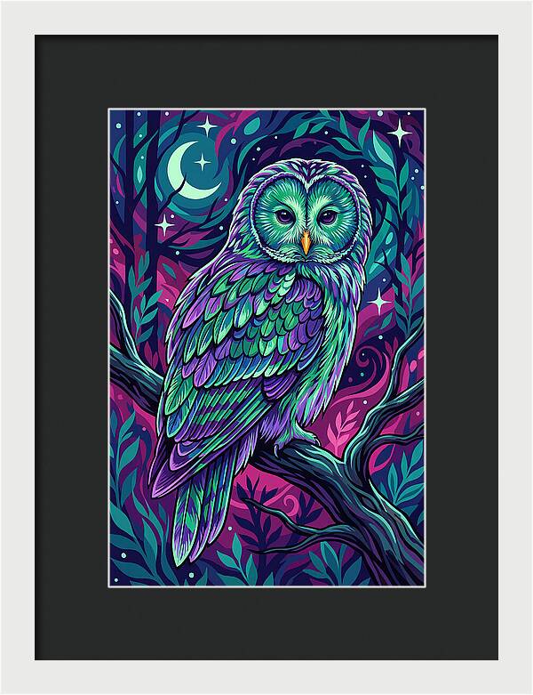 Ural Owl In Vibrant Colors
