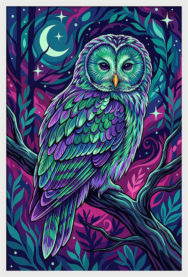 Ural Owl In Vibrant Colors