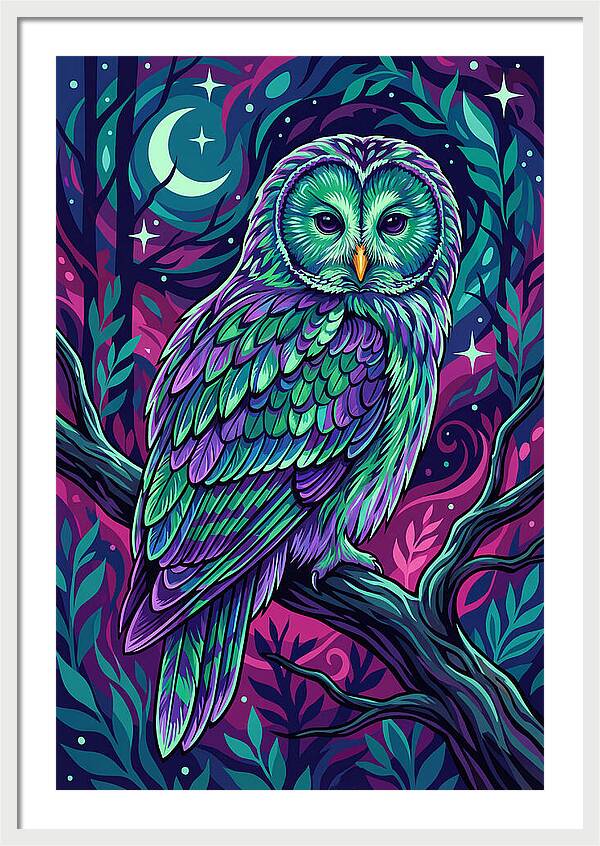 Ural Owl In Vibrant Colors