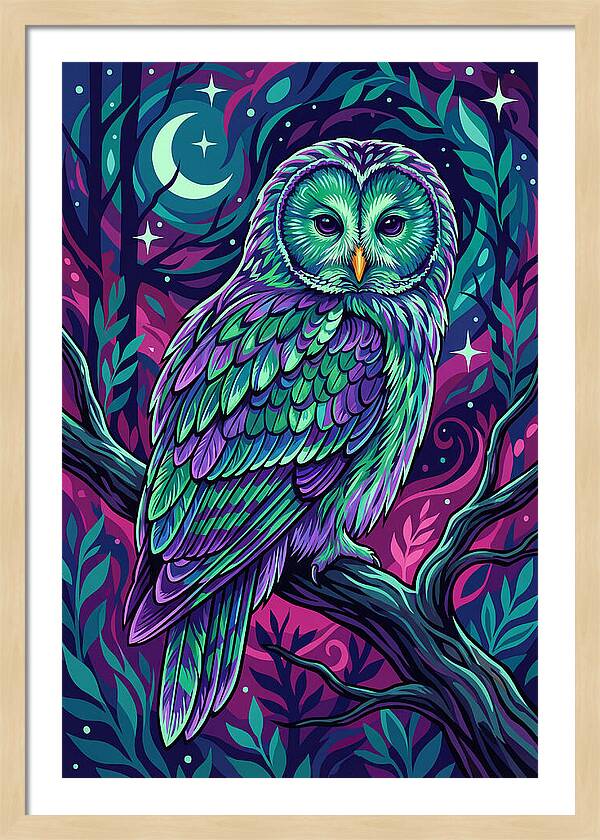 Ural Owl In Vibrant Colors