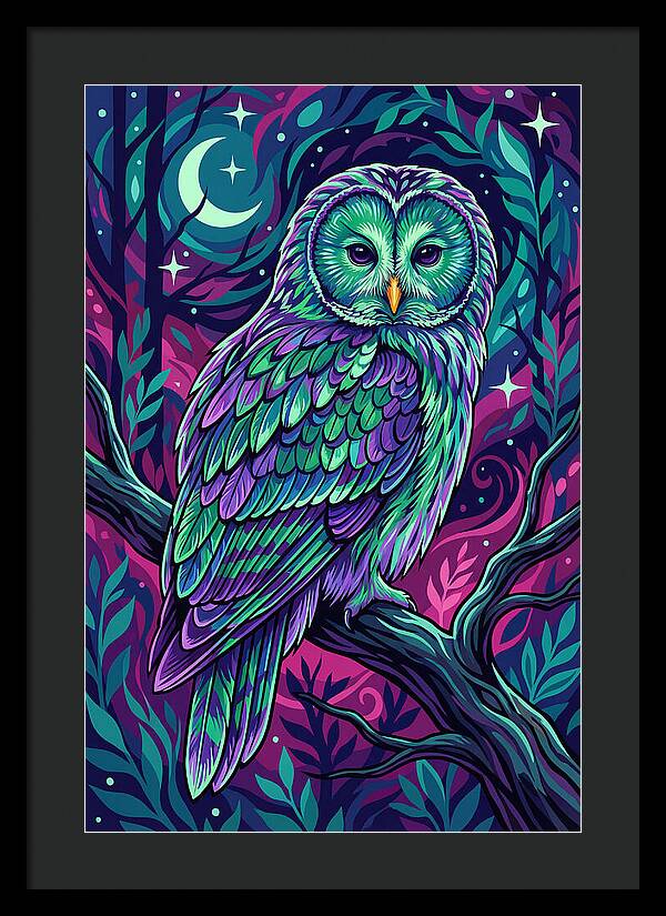 Ural Owl In Vibrant Colors