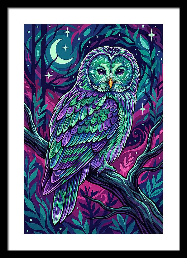 Ural Owl In Vibrant Colors