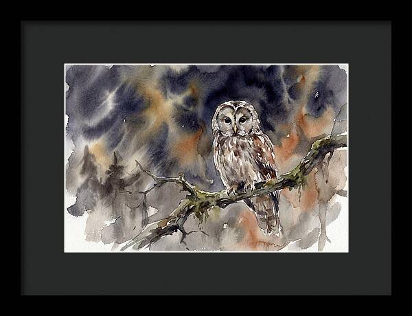 Ural Owl Perched At Dusk