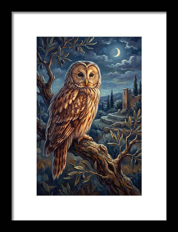Ural Owl Under Moonlight