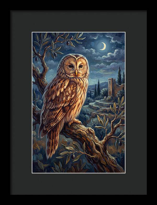 Ural Owl Under Moonlight