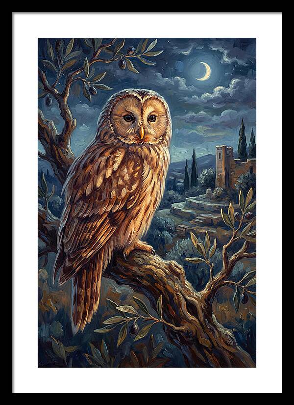 Ural Owl Under Moonlight