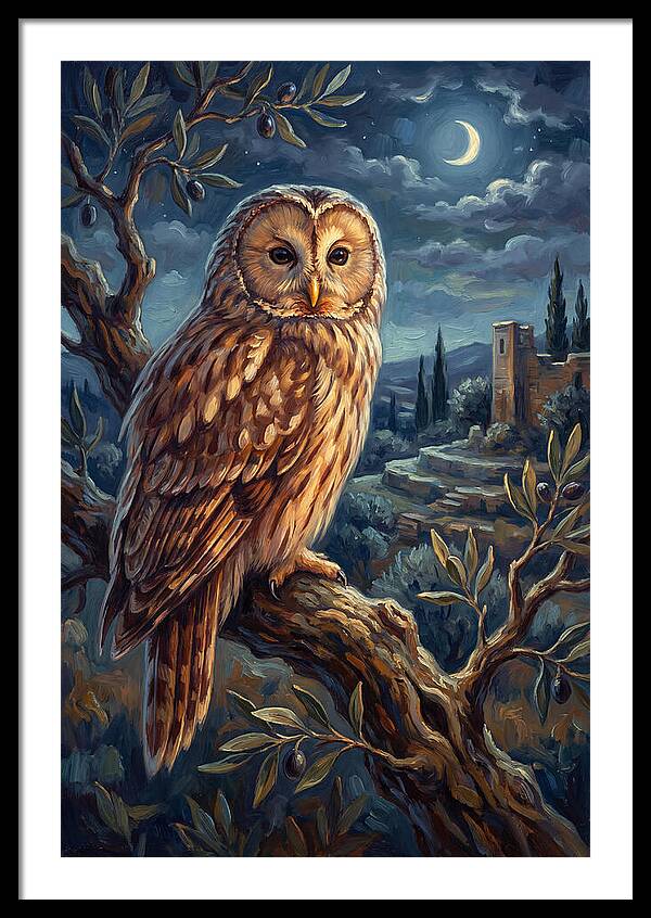 Ural Owl Under Moonlight