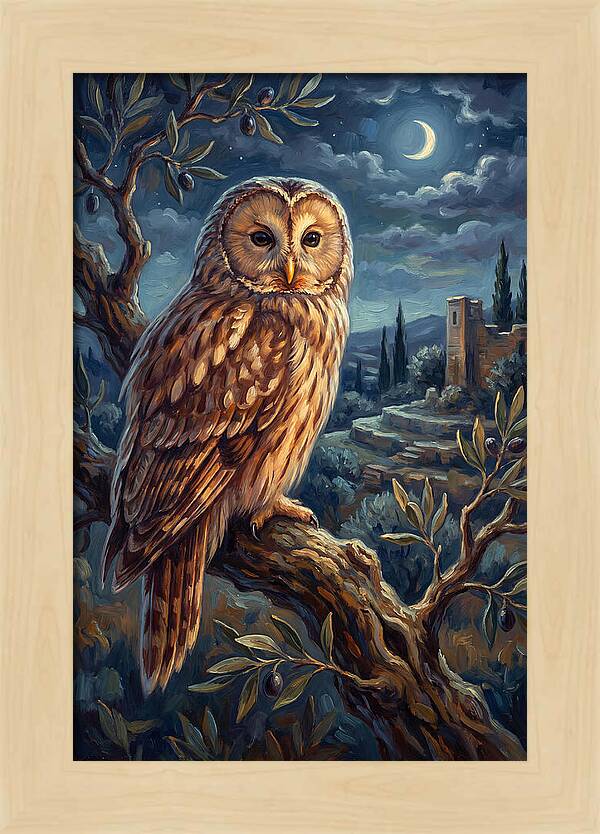 Ural Owl Under Moonlight