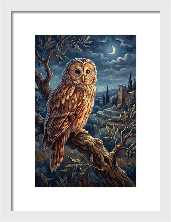 Ural Owl Under Moonlight
