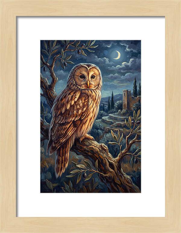 Ural Owl Under Moonlight