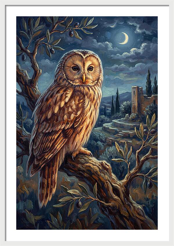 Ural Owl Under Moonlight