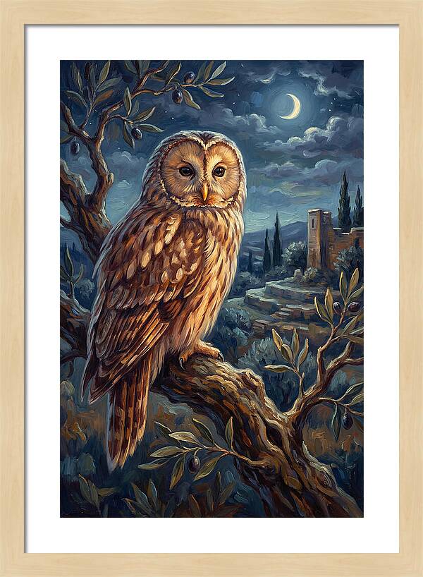 Ural Owl Under Moonlight