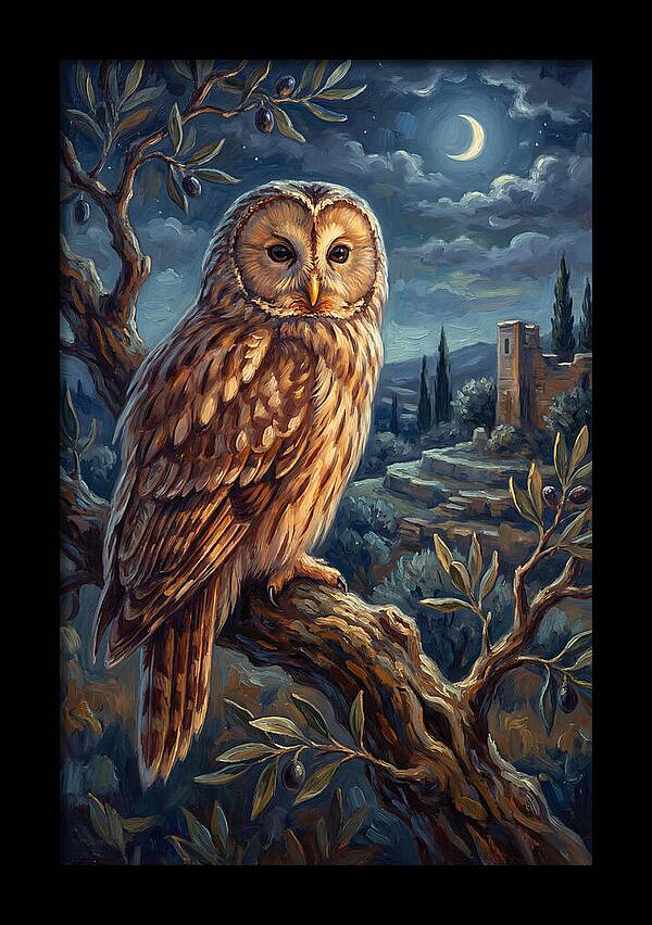 Ural Owl Under Moonlight
