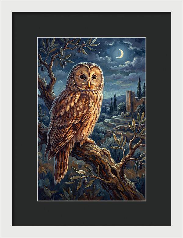 Ural Owl Under Moonlight