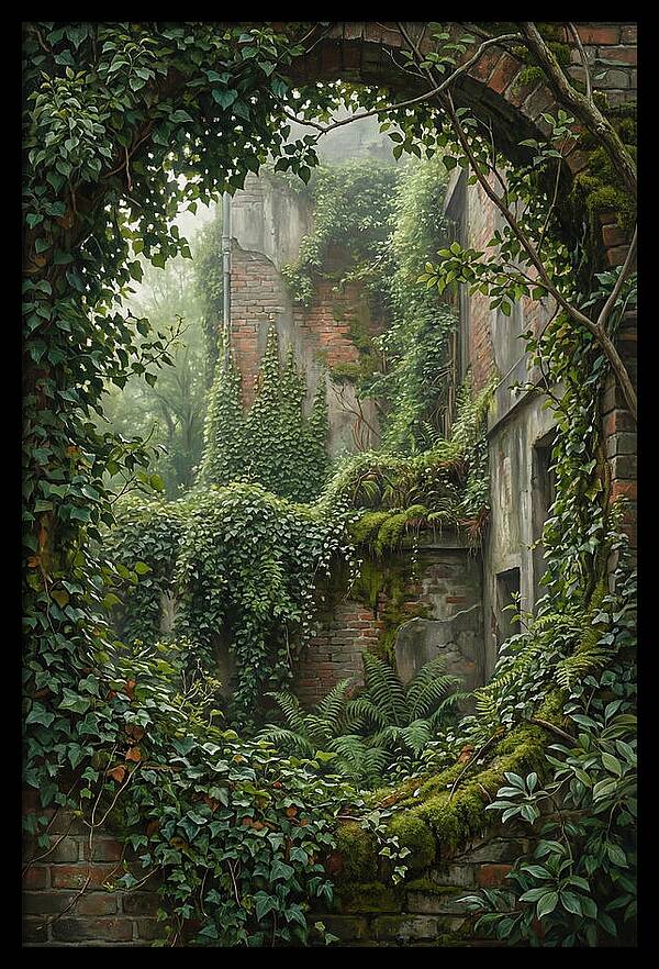 Urban Greenery Embracing Ruins