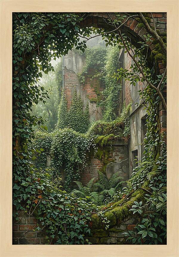 Urban Greenery Embracing Ruins