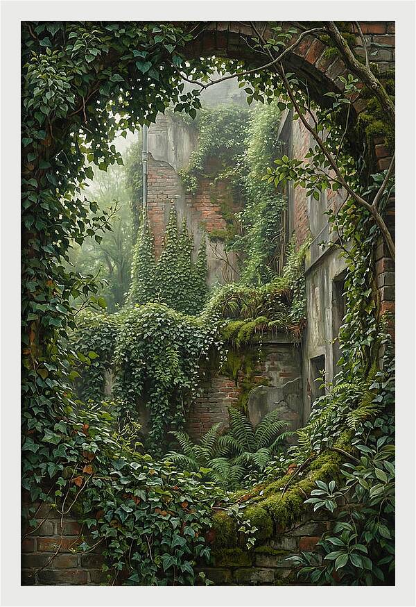 Urban Greenery Embracing Ruins