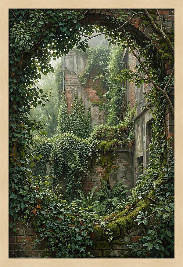 Urban Greenery Embracing Ruins