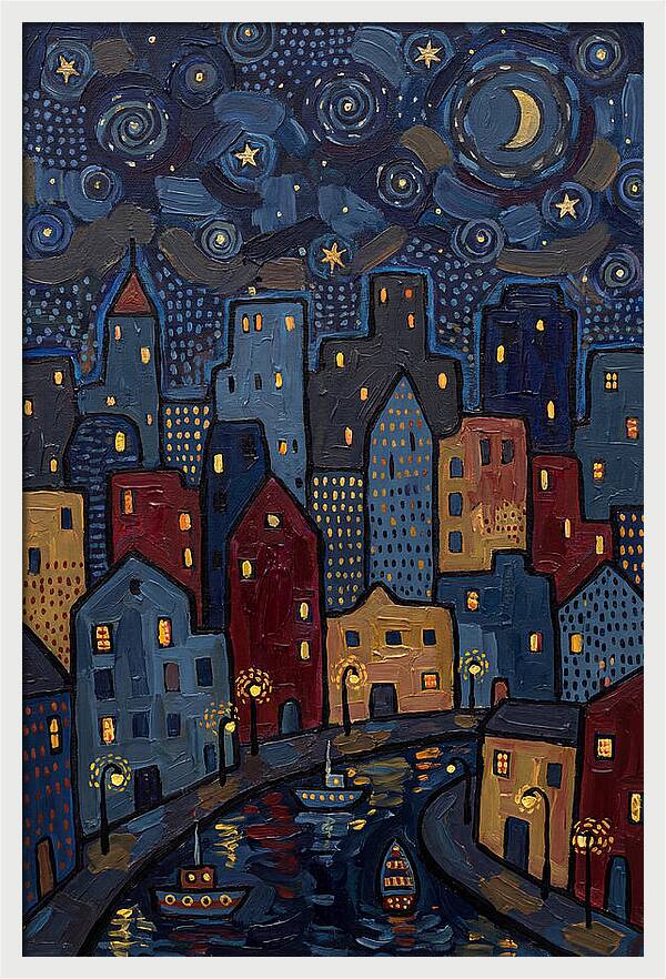 Urban Nightfall Tranquility