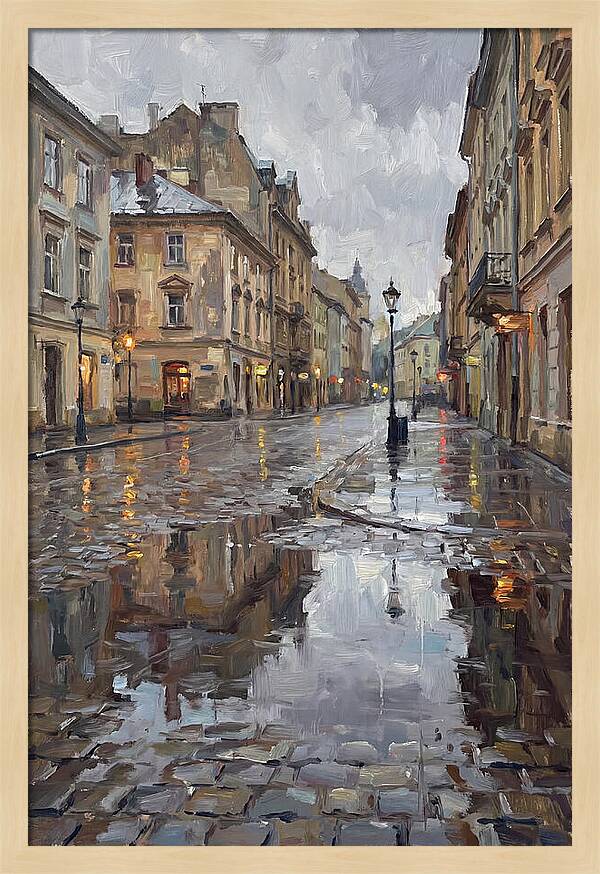 Urban Reflections In Rain