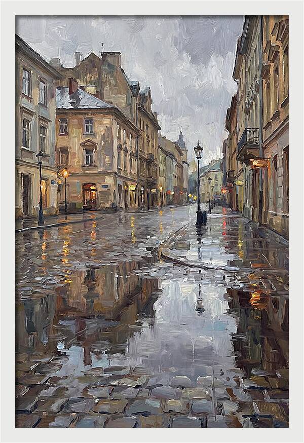 Urban Reflections In Rain