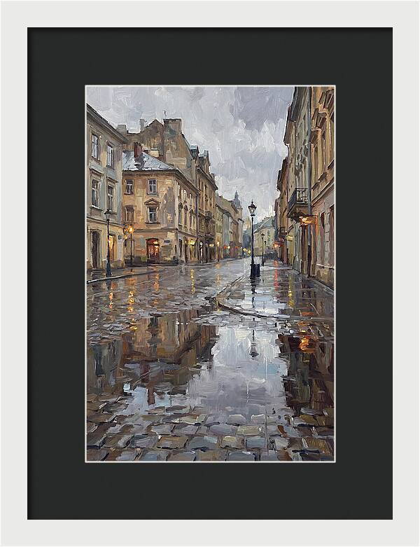 Urban Reflections In Rain