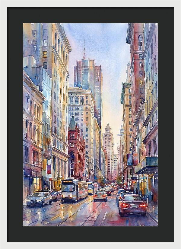 Urban Street Scene In Watercolor