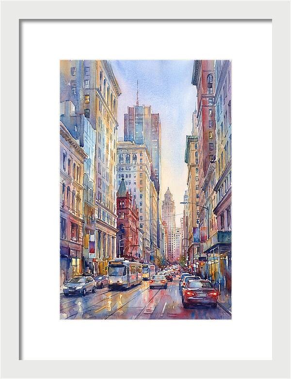 Urban Street Scene In Watercolor