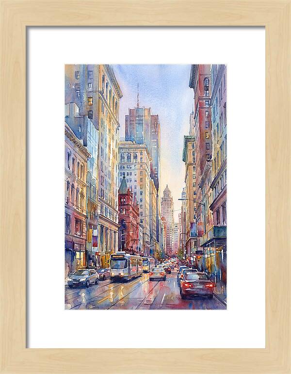 Urban Street Scene In Watercolor