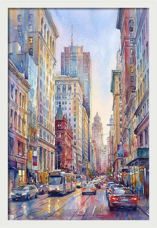Urban Street Scene In Watercolor