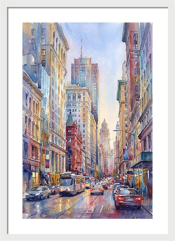 Urban Street Scene In Watercolor