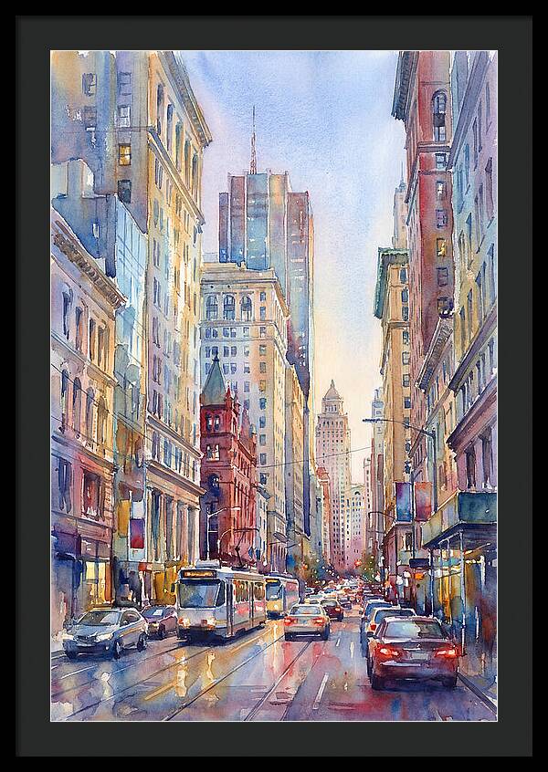 Urban Street Scene In Watercolor