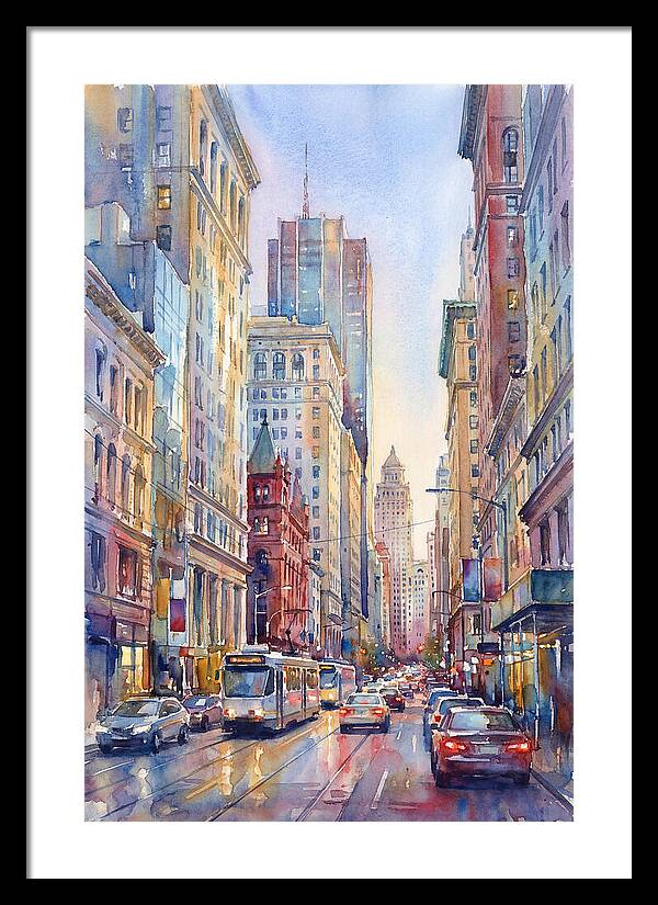 Urban Street Scene In Watercolor