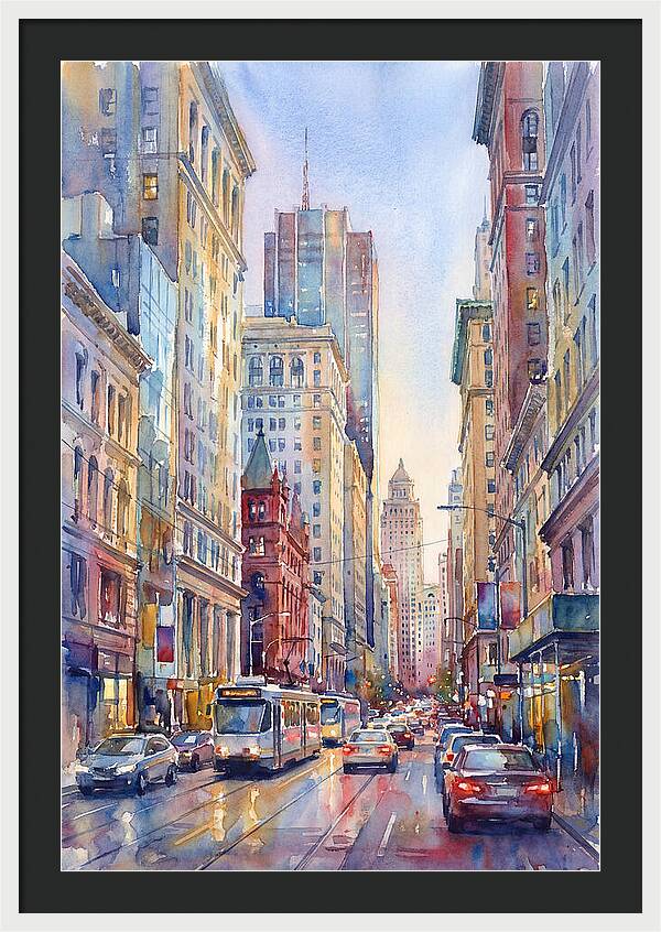 Urban Street Scene In Watercolor