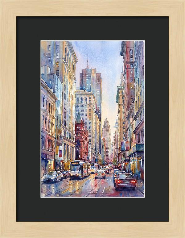 Urban Street Scene In Watercolor