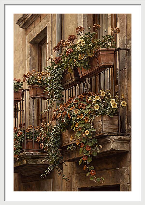 Urban Window Boxes Overflowing With Flowers