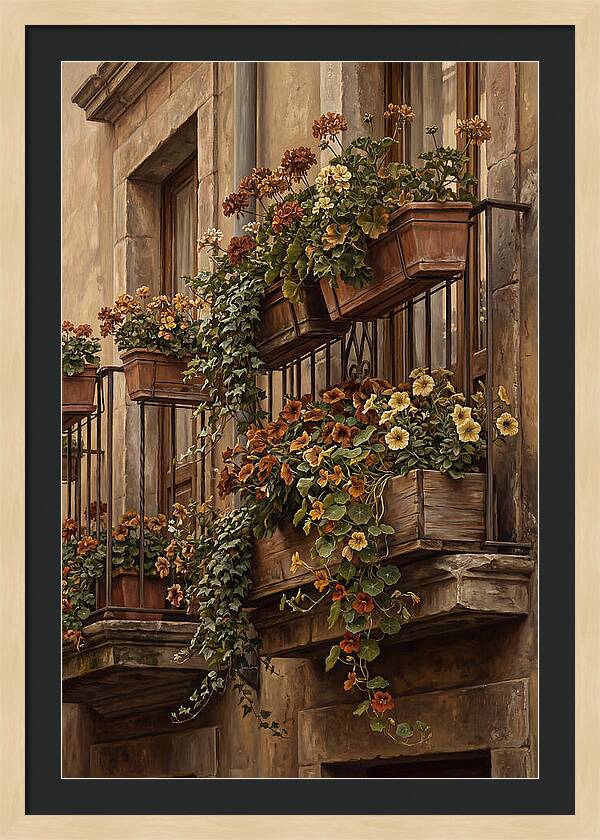 Urban Window Boxes Overflowing With Flowers