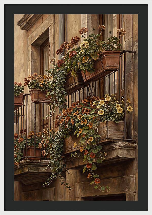 Urban Window Boxes Overflowing With Flowers