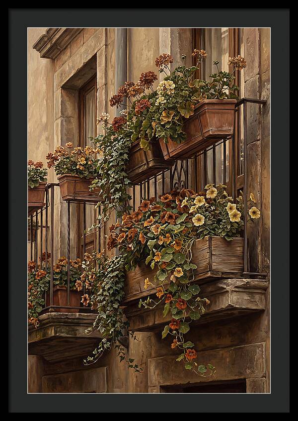 Urban Window Boxes Overflowing With Flowers