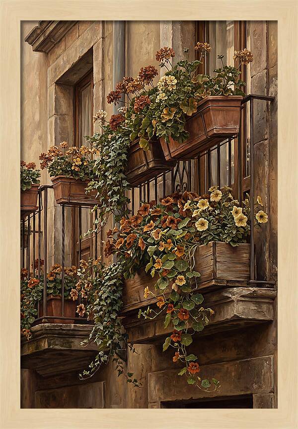Urban Window Boxes Overflowing With Flowers
