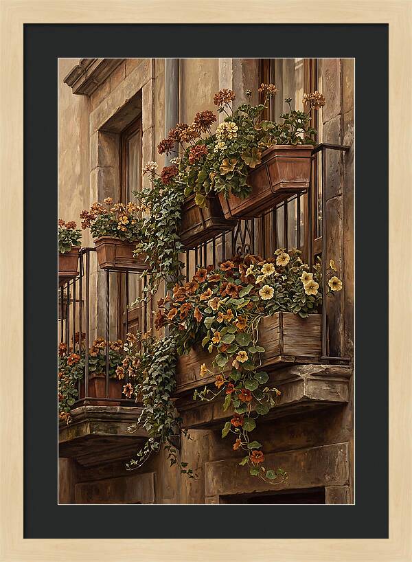 Urban Window Boxes Overflowing With Flowers