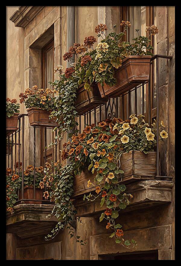 Urban Window Boxes Overflowing With Flowers