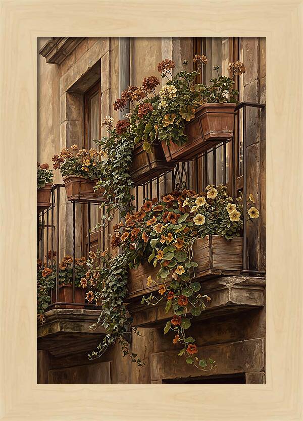 Urban Window Boxes Overflowing With Flowers