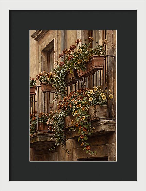Urban Window Boxes Overflowing With Flowers