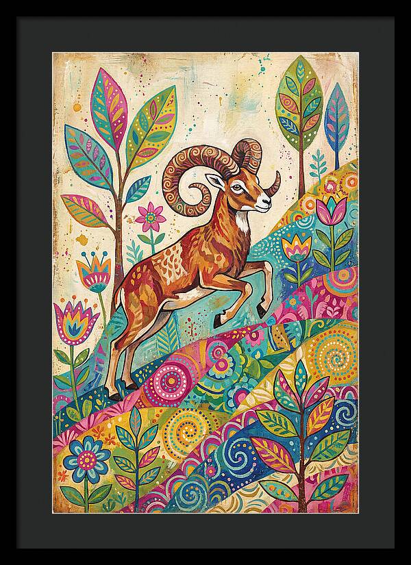 Urial Among Vibrant Flora